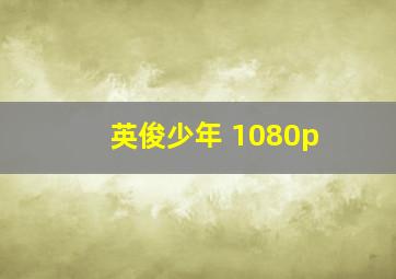 英俊少年 1080p